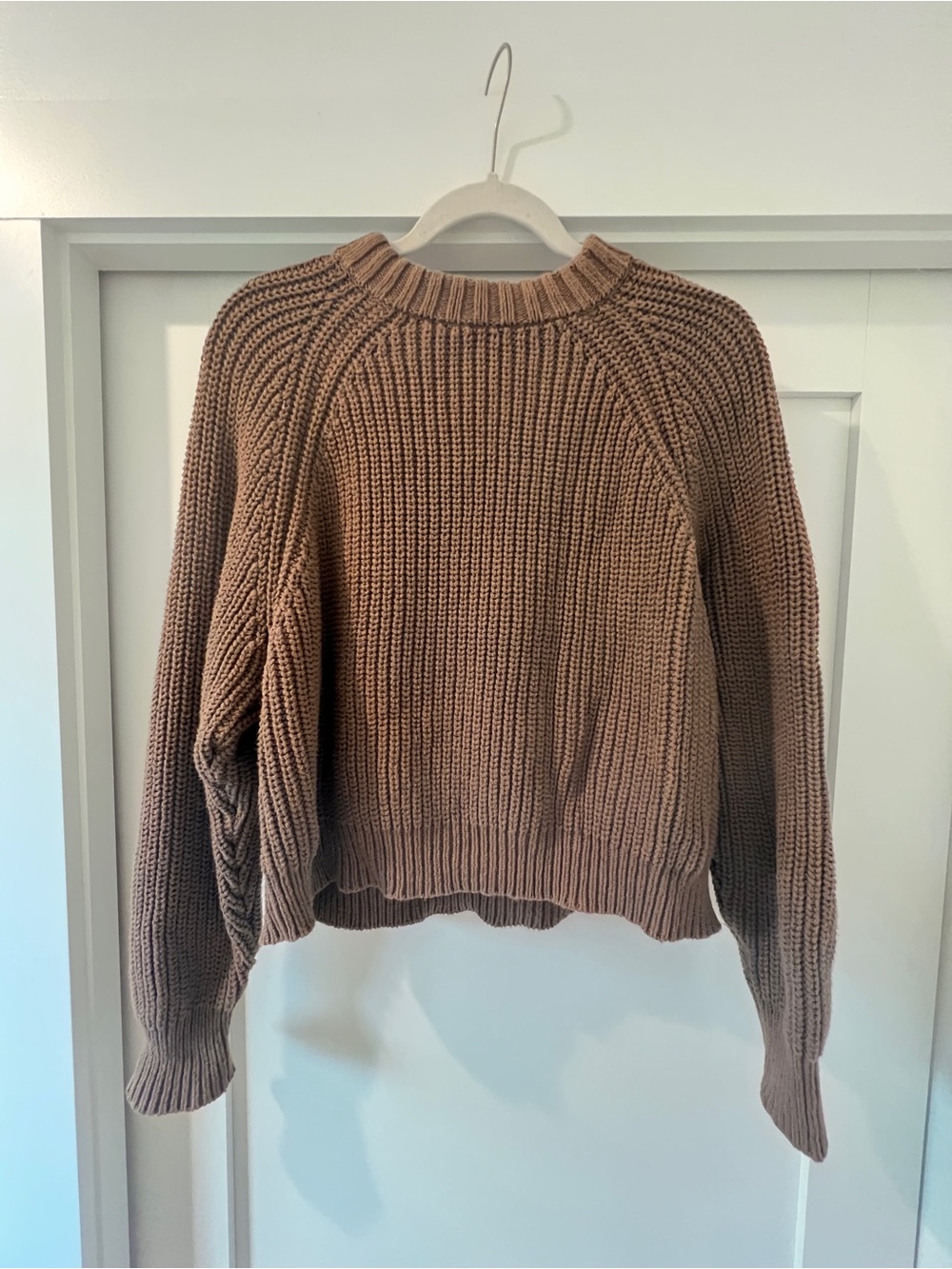 Curator SF Classic Crewneck Chunky Knit Sweater - Brown